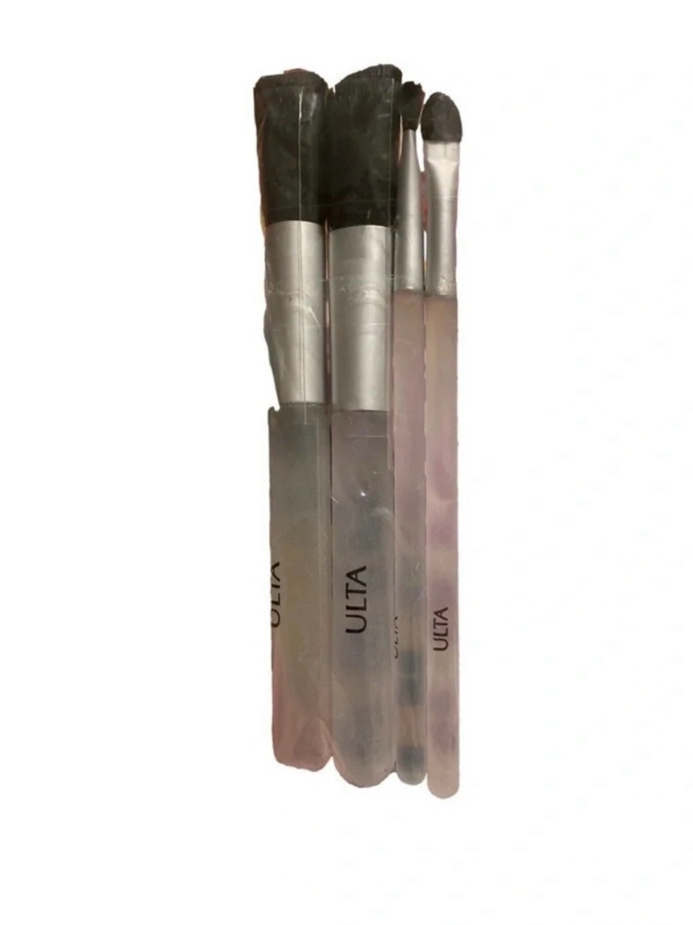 Ulta Beauty 4-Piece Makeup Brush Set Clear Handles NIP Face & Eye Brushes